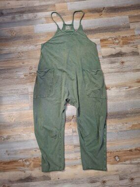 Free People FP Movement Hot Shot Onesie Jumpsuit Washed Green Oversized Size XS